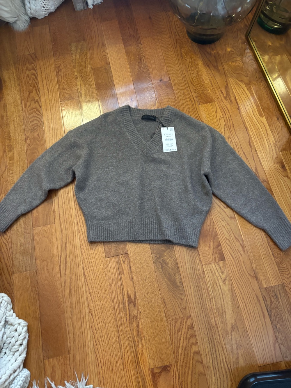 Zara Women’s  Crewneck Sweater in Heather Taupe